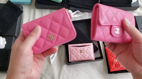 hot pink chanel card holder